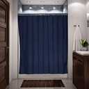 SEVNLUX Shower Curtains Printed, Polyester, 72Wx72L inches, Waterproof (12 Curtains Rings Included) (Uni Navy) 2 Panels