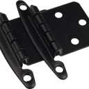 DecoBasics Free Swinging (Non Self-Closing) Overlay Cabinet Hinges Black  50 Pack (25 Pairs) for Kitchen Cabinet Doors  Matte Black w/Matching Screws & Quiet Bumpers