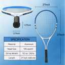 Tennis Racket Set, 2 Player 27 Inch Pre-Strung Racquets, Includes 3 Tennis Balls, 2 Grip Tapes, 1 Carry Bag, Perfect for Adults, Beginners,Student Training, 27 inches with a 105 sq. inch head