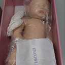 Realistic Newborn Baby Doll 19inch 6.5Lbs Platinum Liquid Full Solid Soft Silicone Reborn Babies Girl Lifelike Weighted Sleeping Doll Closed Eyes