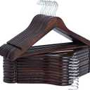 StorageWorks Wooden Hangers 20 Pack, Wood Coat Hangers for Closet, Heavy Duty Clothes Hangers for Suits, Shirts, Pants, Jackets, Walnut Color