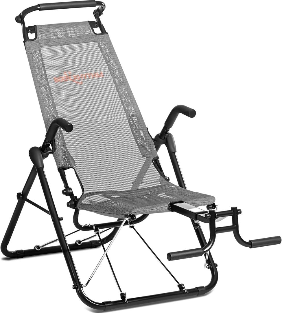 BODYRHYTHM Core & Ab Lounge Workout Chair, an Fitness System for Muscle Activating Workout and Inversion Therapy for Back Relief with Aerobics to Burn Calories and Work Muscles Simultaneously (Grey)