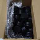 Acrux7 50 Pack 1oz Black Tins with Lids, 30 ml Aluminum Screw Top Tin Containers, Round Lip Balm Tins, Small Metal Storage Travel Tin Cans for Salves, Candles, Cream, Cosmetics, Spices (Black)