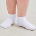 Zaples Baby Non Slip Grip Ankle Socks with Non Skid Soles for Infants Toddlers Kids Boys Girls (White, XS)
