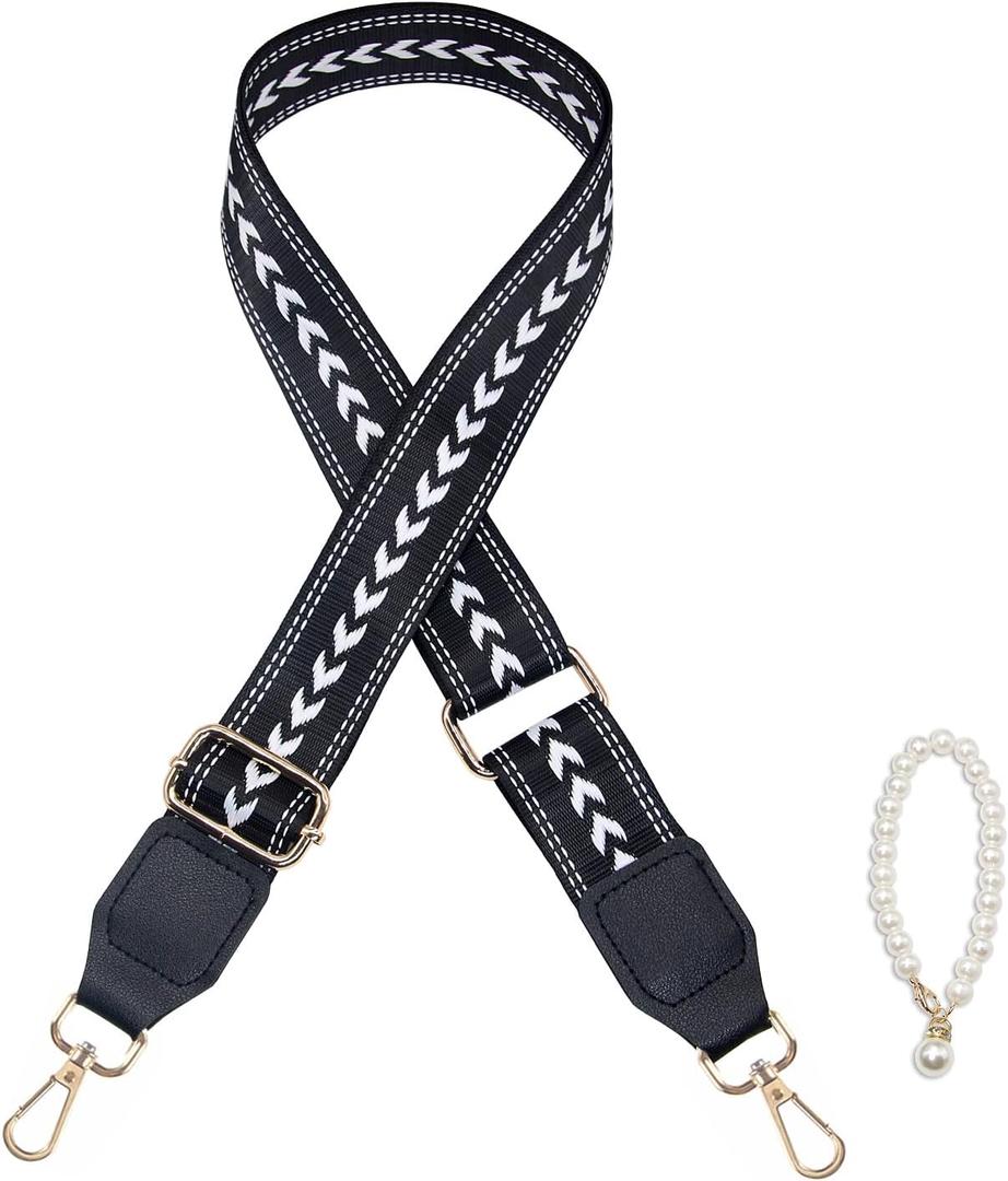 Purse Shoulder Strap Replacement Adjustable Belt Crossbody Canvas Guitar Strap for Bag Handbags Wide 1.5 inch