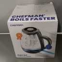 Chefman Electric Kettle with Tea Infuser, Compact 1L (4 Cups), 1500W, Removable Lid for Easy Cleaning, Boil-Dry Protection, Stainless Steel Filter, BPA Free, Auto Shut Off, Small Electric Tea Kettle (Black)