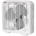 EZ-CHILL 9" Electric Portable 2-Speed, Quiet Box Fan, Ideal for Home, Bedroom, Dorm, & Office, BP-9B (White)