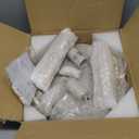 Q&S Boho Chandelier Wood Beaded Flush Mount Ceiling Light Fixtures for Nursery Baby Bedroom Kitchen Hallway,Oak White Finish,2-Lights