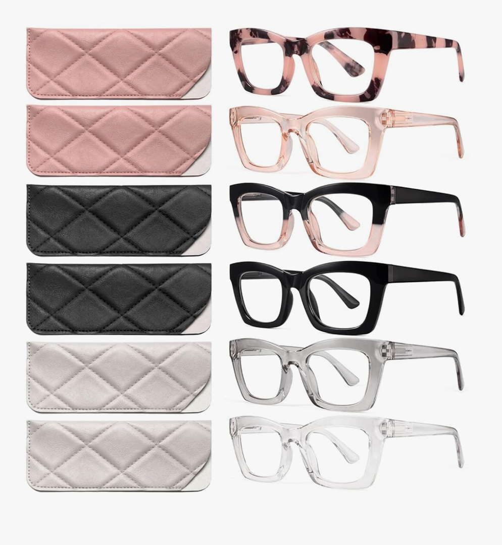 CCVOO Stylish Reading Glasses for Women, Eyeglasses, Blue Light Readers for Women, Computer Eye Glasses, Cheaters, 
