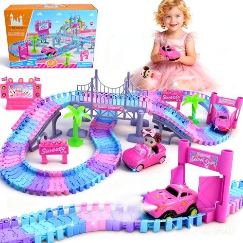 SCKTYZS Car Toys for Girl 4-6,201 PCS Race Car Track for Kids Ages 3-5 Monster Truck 2+ Year Old Birthday Gift,Toddler Cars Toy for 3+ Year Old Girl