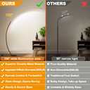Dimmable LED Floor Lamp with 3 Color Temperatures, Ultra Bright 2000LM Brown Arc Floor Lamps for Living Room, Modern Standing Tall Lamp with Remote Control Reading Floor Lamp for Bedroom Office