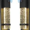 Dusk to Dawn Outdoor Wall Light Fixture, HWH Exterior Wall Sconce Porch Light 2 Pack, Outside Wall Lights in Black Finish with Crystal Bubble Glass, 5HW9-B-P-2PK BK