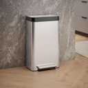 Kohler 20941-ST 8 Gallon Tall Hands-Free Kitchen Step Can, Trash Can with Foot Pedal, Quiet-Close Lid, Stainless Steel