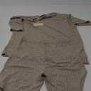 Ekouaer Pajamas 2 Piece Lounge Sets Ribbed Knit Matching Outfits T-shirt Biker Shorts Sleepwear Loungewear Sweatsuits (Large, Camel)