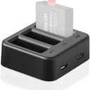 Action Camera Battery Charger, 3 Channel Charger for AKASO EK7000/Dragon Touch/Campark/Crosstour/APEMAN/EKEN/COOAU/Apexcam/SJ4000/PG1050/PG900/S009R