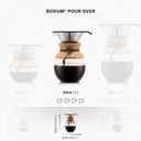 Bodum 34oz Pour Over Coffee Maker, High-Heat Borosilicate Glass with Reusable Stainless Steel Filter and Cork Grip - Made in Portugal