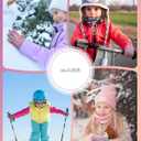 Kids Toddler Winter Warm Fleece Lined Gloves for Girls Boys, Thick Thermal Cute Knit Gloves for Cold Weather (Blue)