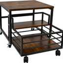 Mini Fridge Stand with Storage Moblie Fridge Table with Drawer Basket for Kitchen Dorm Used for Compact Beverage Refrigerators Upright Freezers