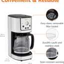 Amazon Basics Programmable Coffeemaker with Carafe and Reusable Filter, Stainless Steel, 12 Cups, Black