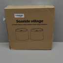 Lampshades Set of 2, Drum Lampshades 11.6" Top x 12.6" Bottom x 9.8" High, Seaside village Medium Lampshades (Spider Fitter), Beige Lampshades Natural Linen Hand Crafted, Easy Assembly Required