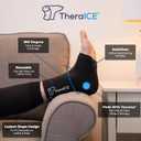 TheraICE Ankle Ice Pack Wrap for Swelling & Sprained Ankle Brace for Women Men, Cold Therapy Foot Heel Spur Support Compression Socks, Plantar Fasciitis & Achilles Tendonitis Sore Feet Pain Relief, Size: Small/Medium