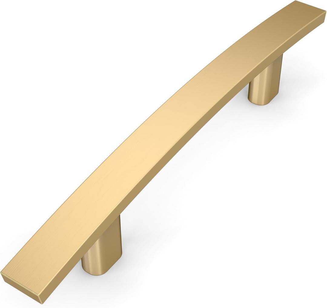 Amerdeco 10 Pack Bronze Cabinet Pulls - 3 Inch(76mm) Hole Center Hardware Kitchen Cabinet Handles for Bathroom and Dresser - Gold Finish ZH0003