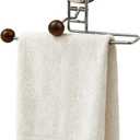 Reusable Hand Towel Holder for Bathroom, No Drilling Hand Towel Bar, Suction Cup Hand Towel Holder for Wall, Stainless Steel Adhesive Towel Bar for Glass Tile Surfaces (Brown)