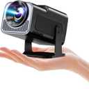 180-Rotation Adjustable StandHIPPUS Smart Mini Projector with WiFi and Bluetooth,1080P Portable 4k Outdoor Portable Projector,300ASIN LM,Support 2.4G/5G Wi-Fi6, BT5.2 With Android 11,Black.
