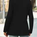 Yousify Womens Asymmetric V Neck Shirts Long Sleeve Fall Dressy Casual Button Down Tunic Tops Business Loose Fit Blouses (Medium, Black)