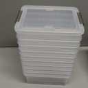 Citylife 1.3 QT 10 Pack Small Storage Bins Plastic Storage Container Stackable Box with Lids for Organizing, Clear White