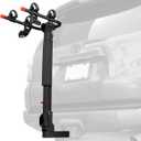 Retrospec Lenox 2-5 Bike Rack Hitch for Car, Truck, SUV - 2in Hitch Mount with Foldable Steel Frame, Anti-Rattle Adapter & Tie Down Straps