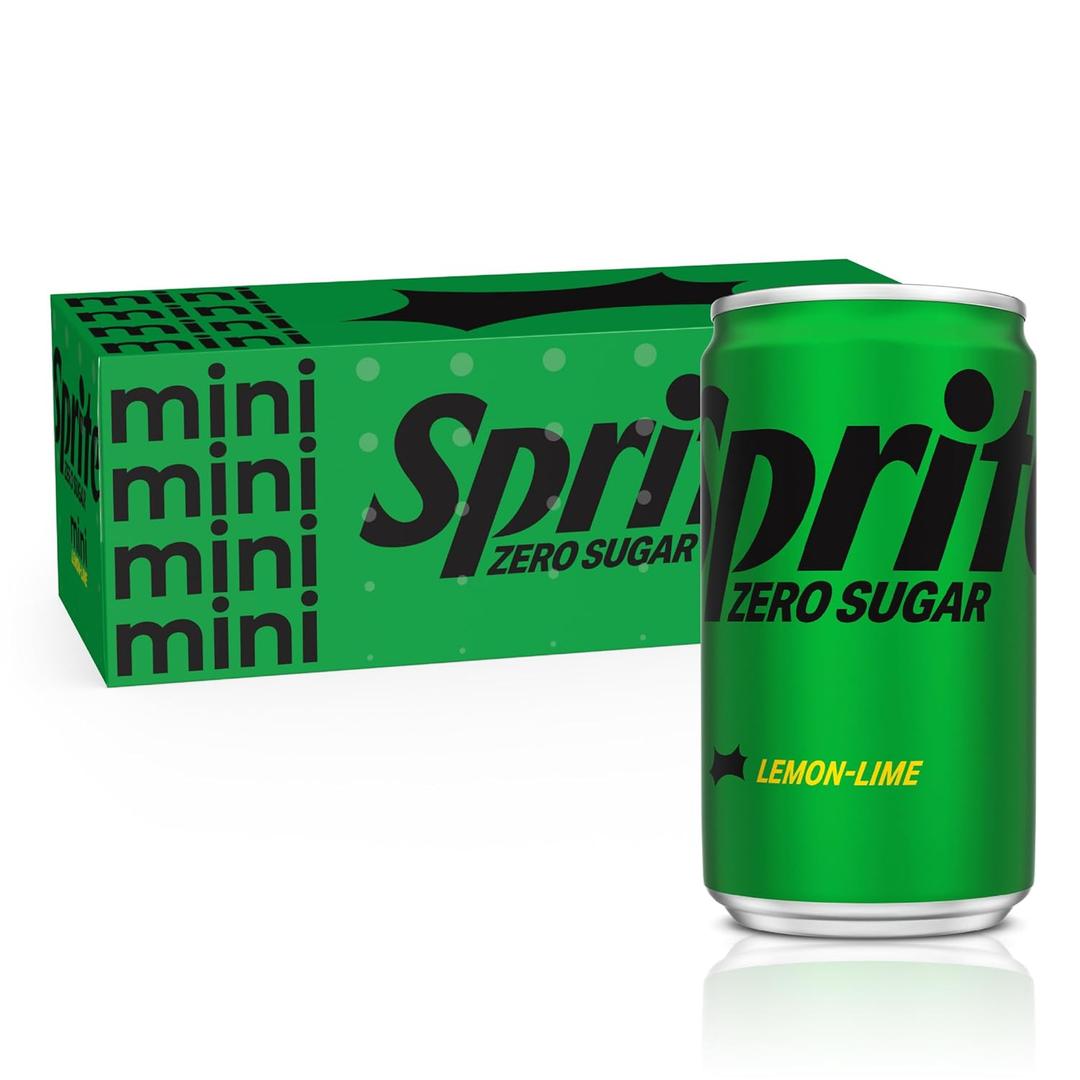 Sprite Zero Sugar Lemon Lime Diet Soda Pop Soft Drinks, 7.5 fl oz, 10 Pack, BB NOV0325
