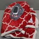 Sealy Wearable Heated Throw Blanket, Flannel & Sherpa Electric Throw Shawl Poncho with Hoodie & Pocket, 6 Heating Levels & 2-10 Hours Auto Shut Off, Machine Washable, 50x60 Inch, Red