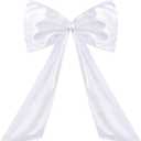 TONIFUL 26 x 42 Inch Giant White Bow Large Bow for Tree Room Wall Front Door Photo Backdrop Decor for Christmas Birthday Wedding Baby Shower Valentine Day Outdoor Decoration