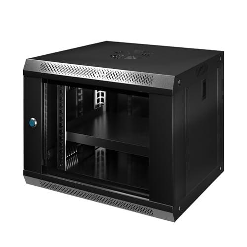 Amazon.com: 9U Wall Mount Server Cabinet IT Network Rack Enclosure Lockable Glass Door Black : Electronics