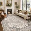Washable Area Rugs 9x12: Soft Neutral Brown Rugs for Living Room