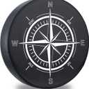 DKIIGAME Spare Tire Cover, Weatherproof Vinyl Leather Wheel Cover for Jeep Wrangler Sahara, Hummer H3, Toyota FJ, Trailer, RV, SUV, Truck (32"-33" Compass Print)