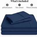 Bare Home Split King Sheet Set - 22" Deep Pockets - Luxury 1800 Ultra-Soft Microfiber Bed Sheets - Double Brushed - Easy Fit - 5 Piece Set - Bedding Sheets & Pillowcases (Split King, Dark Blue)