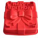 8-inch Happy Birthday Gift Box Cake Pan Pizza Gelatinas Baking Silicone Square Mold