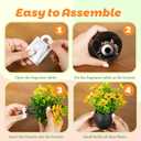 Der Rose 4 Pack Small Fake Plants with Fragrance Discs Spring Faux Flowers in Black Pots Artificial Plants Indoor for Bathroom Room Office Desk Decor
