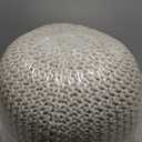 FRELISH DECOR Round Pouf Ottoman Hand Knitted 100% Cotton Pouf Foot Stool - Knitted Bean Bag - Floor Chair for Living Room Bedroom - Foot Rest for Couch (20 Diameter x 14 Height) - Natural