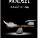 Mindset Motivation Office Wall Art Zen Stone Canvas Print Pictures Wall Decor Framed Positive Quotes Posters for Living Room Bedroom Decoration