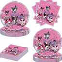 40 Pack Kuro birthday Party Supplies include 20 plates, 20 napkins for the Kuro party decoration