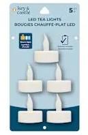 Key & Castle Led Tea Lights Bougies Chauffe-Plat Led