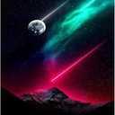hyzsj 5D Aurora Diamond Art Painting,Large Diamond Painting Kits for Adults,DIY Full Drill Crystal Rhinestone Arts,Gem Art Painting with Diamond Home Wall Decor (Mountain Moon 27.5 X 15.7inch) (Aurrora B)