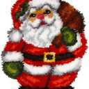 MIAOLLUN Latch Hook Rug Kits, 3D Printed Canvas Christmas Santa Decor Crochet Tapis Needle for Carpet for Crafts 20.4" X 15.0",Santa Claus
