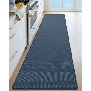 DEXI Kitchen Floor Mats Cushioned Anti Fatigue,17x79,Long Standing Runner Rug Waterproof, Comfort Memory Foam Padded for Front Sink Laundry, Navy (Dark Blue)