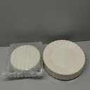 U-QE 100 Piece Ivory Scalloped Plastic Plates for Party with Gold Rim - Plastic Party Plates Disposable Heavy Duty - High End Disposable Plates Include 50pcs Dinner Plates 9"&50pcs Dessert Plates 6.5"