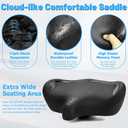 CDYWD Oversized Bike Seat for Men & Women Comfort, Extra Wide Bicycle Seat Cushion, Comfortable Wing Padded, Large Replacement Saddle for Peloton, Stationary Exercise Bike, Ebike, Cruiser, City Bike