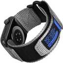 Nereides Compatible with Apple Watch Series 10 Band Series 9/8/7/6/5/4/SE/SE2/Ultra 1/2, Nylon Sports Strap with Woven Design for 44/45/46/49mm L (L, Grey)
